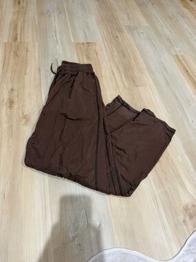 Brown Fleece Jogger Pants